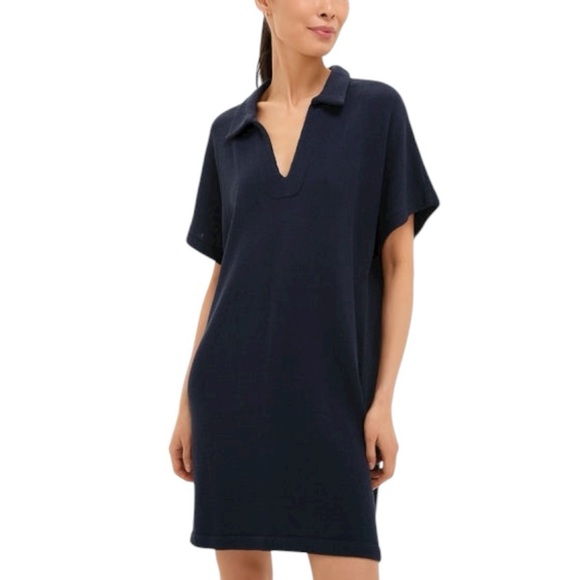 Tuckernuck Pomander Place Navy Blue Maren Mini Polo Knit Sweater Dress - M / L - Picture 4 of 15